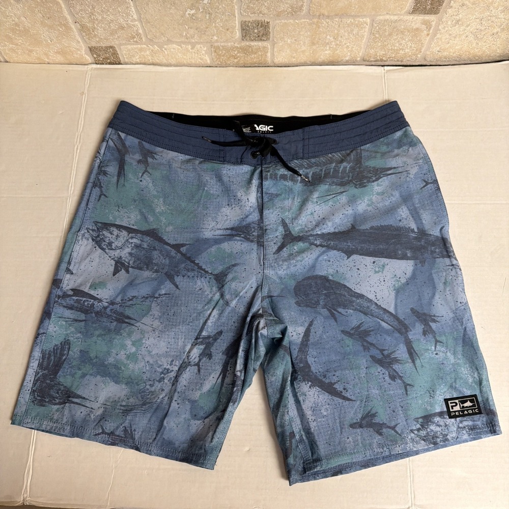 Pelagic Shorts Mens 36 Boardshorts High Performance Swim Beach Surf Fishing